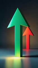 Home success and business growth concept with a house and upward-pointing arrows on a web illustration