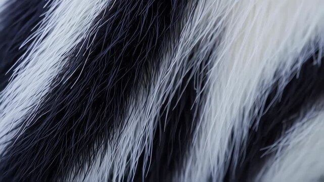Close-up view of black and white fur