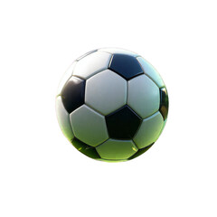 Fototapeta premium Classic black and white soccer ball isolated on transparent background, a symbol of the popular global sport, perfect for sportsrelated content and designs