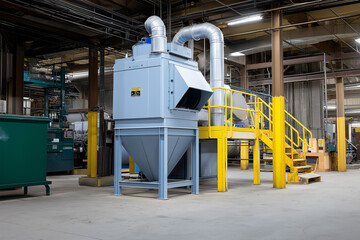 Industrial dust collection system in a factory