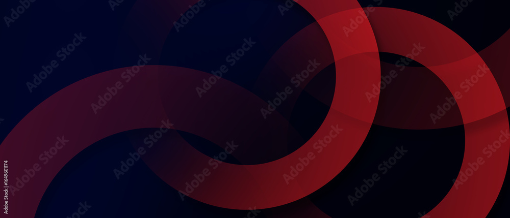 Canvas Prints abstract red geometric round shape on blue background design