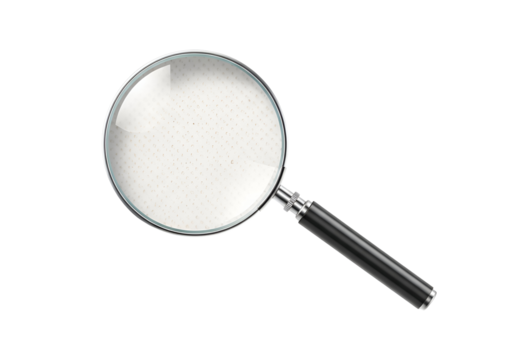 Magnifying Glass with Black Handle for Detailed Examination.