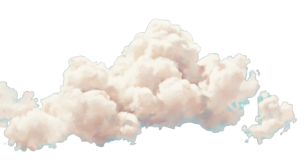 Soft, pastel-colored cumulus cloud, digitally rendered