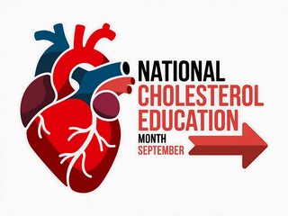 Promoting heart health during national cholesterol education month in september with a human heart illustration