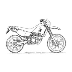 Motorcycle Line Art Illustration Sketch. © Vhya