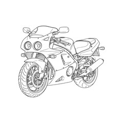 Obraz premium Sport Motorcycle Line Art Drawing 1.