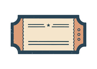 Old train ticket stub vintage vector sketch