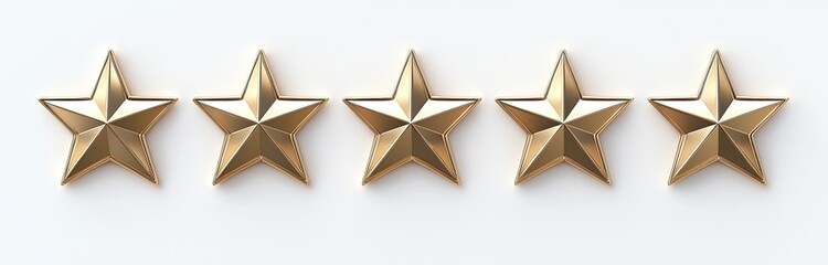 Five golden stars on a white background