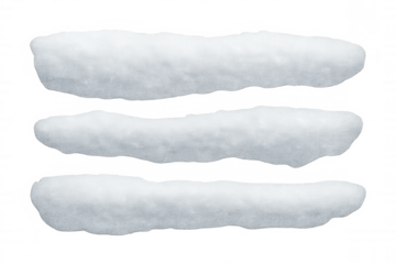 Snow caps creating a winter wonderland atmosphere, perfect for festive designs on a transparent background