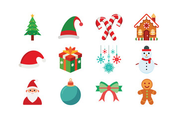 Holiday Season Decorative Pack – Santa Claus, Elf, Tree, Reindeer, Lights, Gifts, and Christmas Ornaments