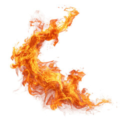 Bright flames flicker, isolated on transparent background