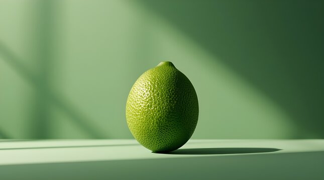 Lime on a green background, Fresh green lime