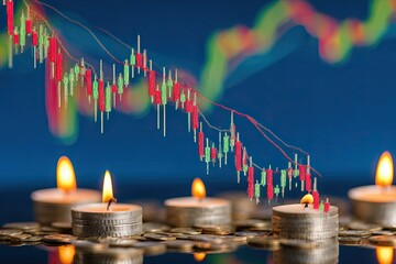 Candles and charts, market decline