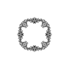 circle of flowers frame vintage