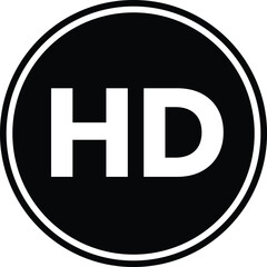 HD Logo Icon – High Definition Symbol in Black and White