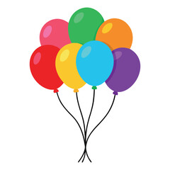 colorful balloons isolated on white background