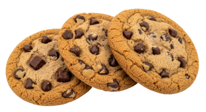 Isolated Chocolate Chip Cookies