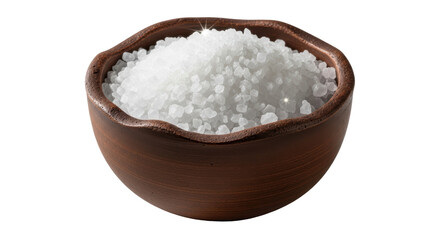 Isolated Sea Salt in Ceramic Bowl
