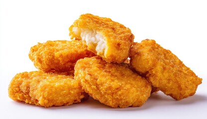 Golden fried chicken nuggets piled high (1)