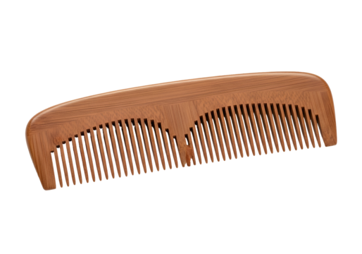 Wooden Hair Comb with Damaged Tooth Haircare Accessory.