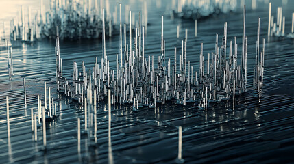 Urban cityscape filled with sticks and branches creating a unique scene in the heart of the city