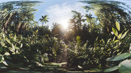 Lush forest full of vibrant trees and diverse plants creating a picturesque natural landscape