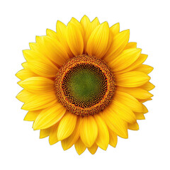 Fototapeta premium Close-up of a vibrant sunflower, bright yellow petals, dark center