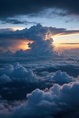 Dramatic Cloudscape at Sunset - Aerial View