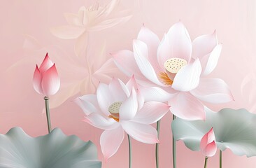Delicate lotus blossoms in soft pastel hues (1)