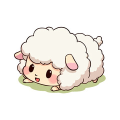 Naklejka premium Cute Baby Sheep Clipart 03