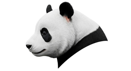 Isolated Panda Head Profile © Sophia
