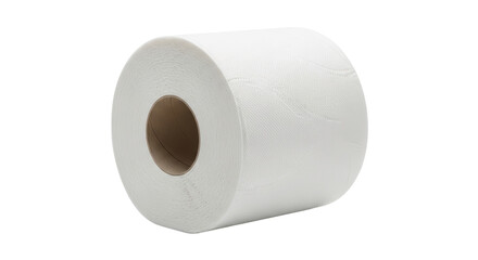 Isolated Roll of White Toilet Paper