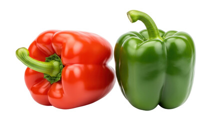 Isolated Red and Green Bell Peppers