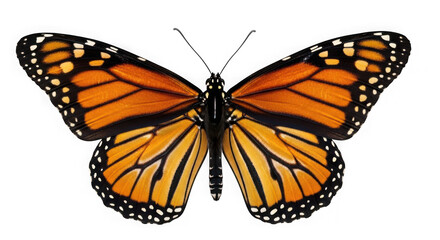 Obraz premium Monarch butterfly with wings spread on a black background
