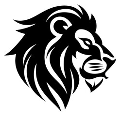 Obraz premium PNG Silhouette lion head logo stencil animal shark.