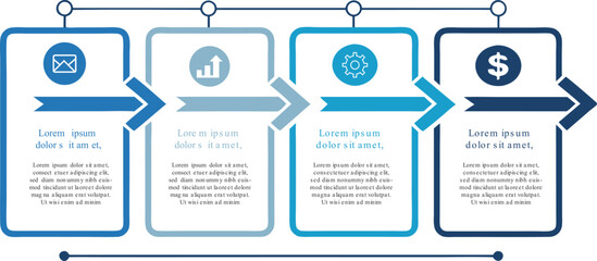 4 step infographic Diagram