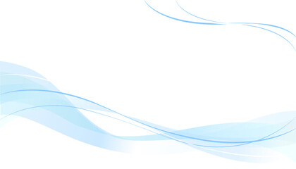 Abstract blue  gradient wave lines on transparent background.