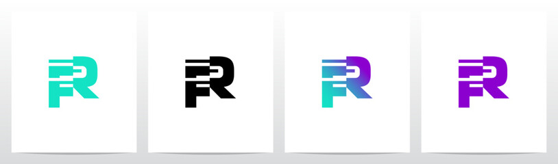 Obraz premium Technology Modern Cyber Glitch Letter Initial Typography Logo Design R
