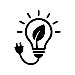 Green Energy Using Light bulb Icon to Promote Sustainability
