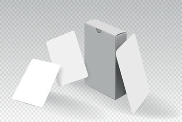 Playing cards with box mockup  without background