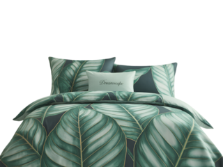 Green Leaf Pattern Bedding with Accent Pillow duvet