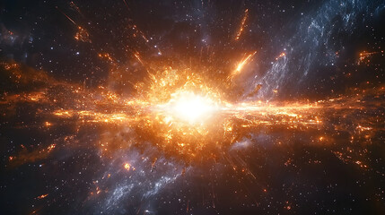 Obraz premium Brilliant star twinkling in the night sky surrounded by a sea of stars creating a celestial scene