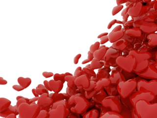 Pile of Red Hearts on Black Background love romance
