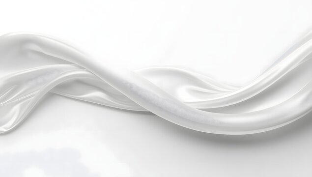 Elegant white silk fabric flowing in gentle waves