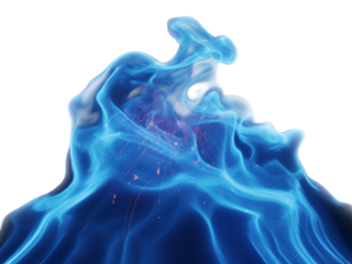 Abstract Blue Fire and Sparks flame energy