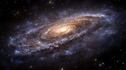 Fototapeta premium Majestic spiral galaxy displaying beautiful patterns of stars and cosmic dust in the universe