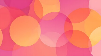 Pink Orange Circles Bubble Pattern