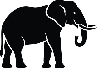 Fototapeta premium Majestic African Elephant Silhouette Illustration.