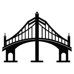 Obraz premium Highway bridge black silhouette