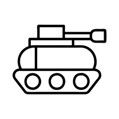 Tank outline vector illustration for military vehicle design and war machine graphic resources and icon set